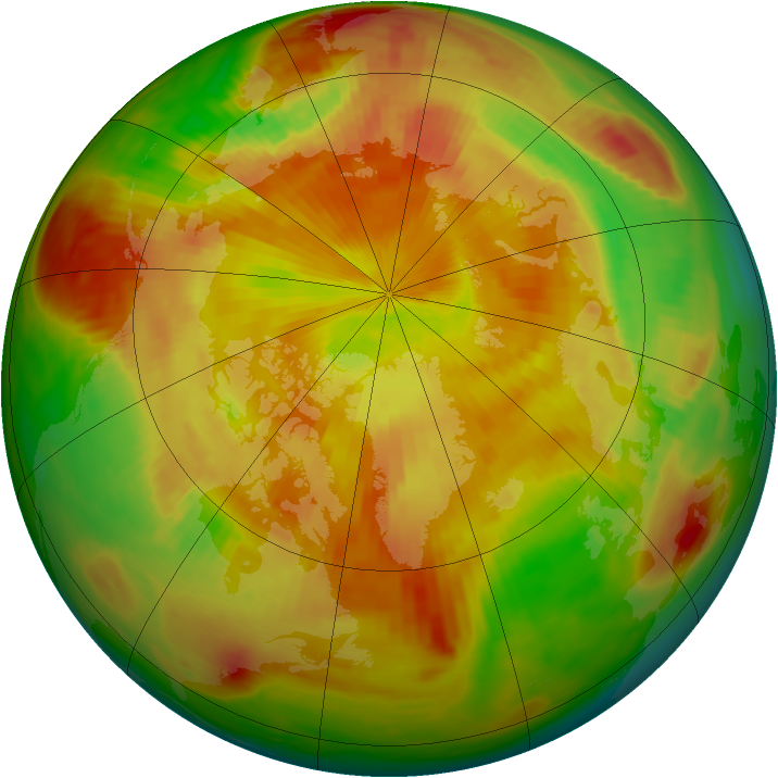 Arctic ozone map for 05 May 1987